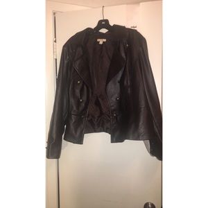 crop faux leather jacket
